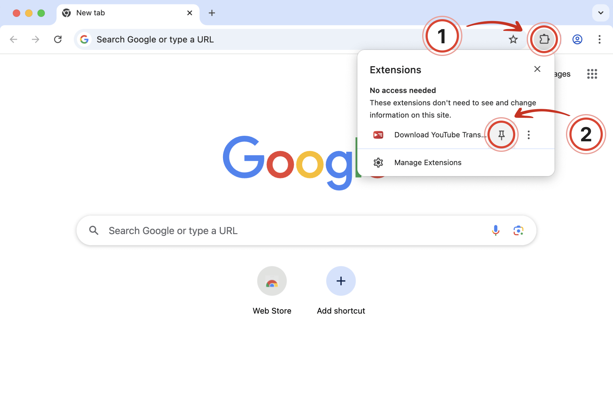 How to pin YTranscript